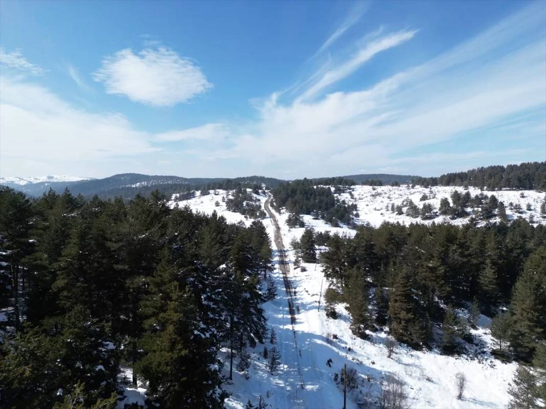 Karla kaplanan Yapraklı Yaylası manzarasıyla büyüledi 2